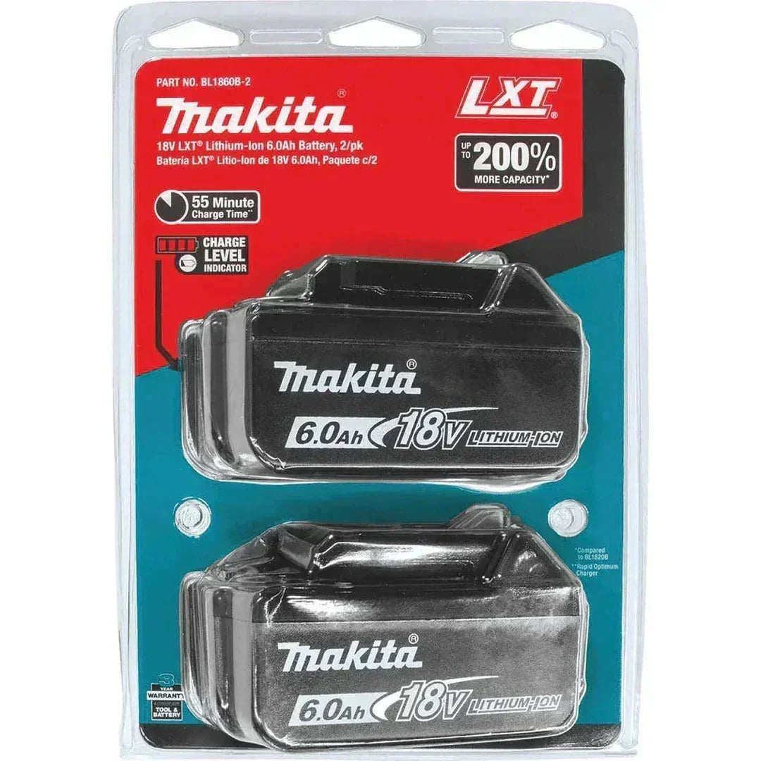 Makita 18V 6.0Ah Battery Combo Kit (2 Batteries)